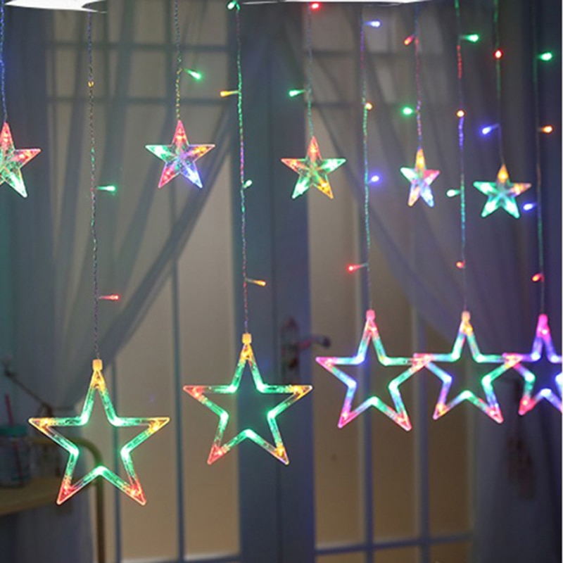 Tenda Luminosa a Stella 3m – Luci LED a Fiocco di Neve, 8 Modalità, Bianco Caldo o Multicolore Tenda Luminosa a Stella 3m – Luci LED a Fiocco di Neve, 8 Modalità, Bianco Caldo o Multicolore - immagine 4