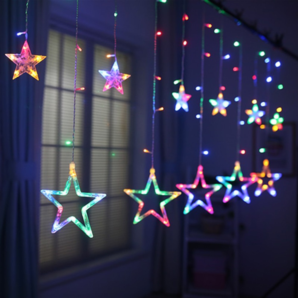 Tenda Luminosa a Stella 3m – Luci LED a Fiocco di Neve, 8 Modalità, Bianco Caldo o Multicolore Tenda Luminosa a Stella 3m – Luci LED a Fiocco di Neve, 8 Modalità, Bianco Caldo o Multicolore - immagine 5