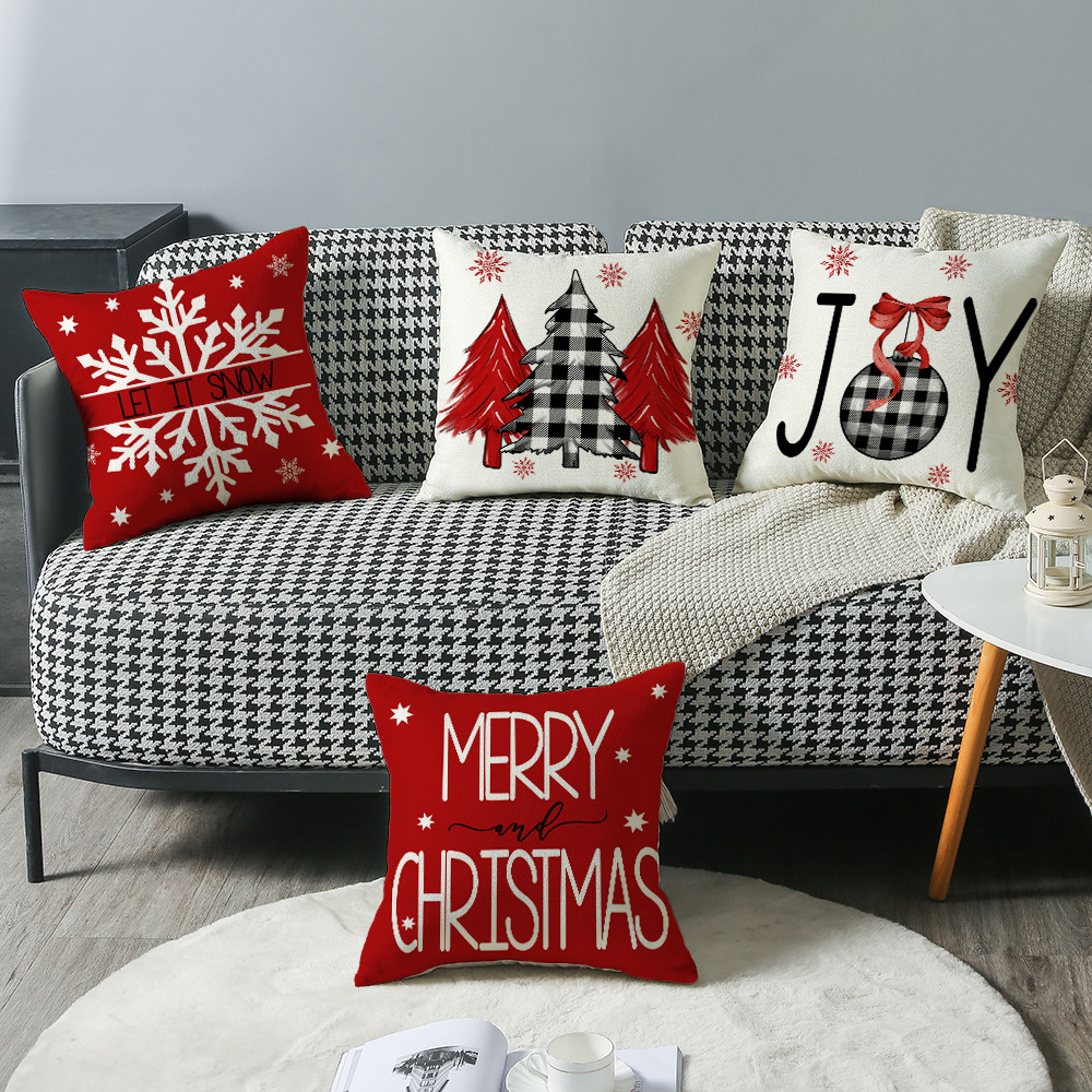 Set di Fodere per Cuscini Natalizi 45×45 cm – Motivi Albero, Fiocchi di Neve e Merry Christmas Set di Fodere per Cuscini Natalizi 45×45 cm – Motivi Albero, Fiocchi di Neve e Merry Christmas - immagine 2