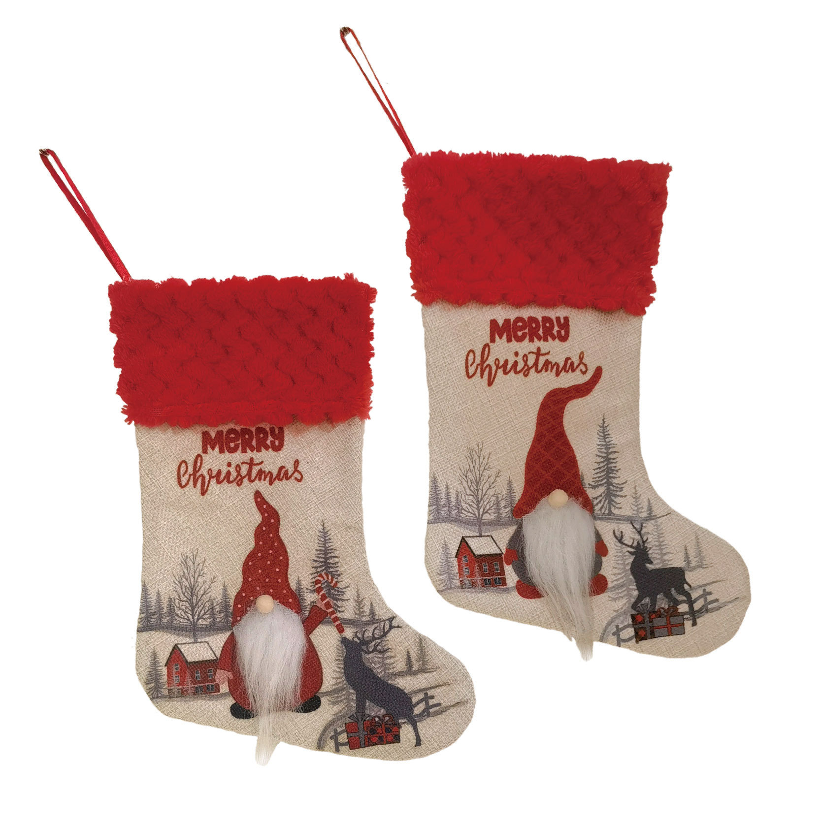 Calze di Natale con Pupazzi Gnome | Decorazioni Natalizie in Tessuto Calze di Natale con Pupazzi Gnome | Decorazioni Natalizie in Tessuto - immagine 5