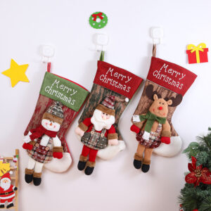 Calza Natalizia Grande 55×28 cm | Decorazione Americana con Pupazzo | Borsa Regalo di Natale Calza Natalizia Grande 55×28 cm | Decorazione Americana con Pupazzo | Borsa Regalo di Natale