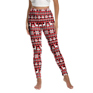 Leggings Natalizi da Donna in Poliestere e Spandex – Stile Irlandese, Fitness e Tempo Libero