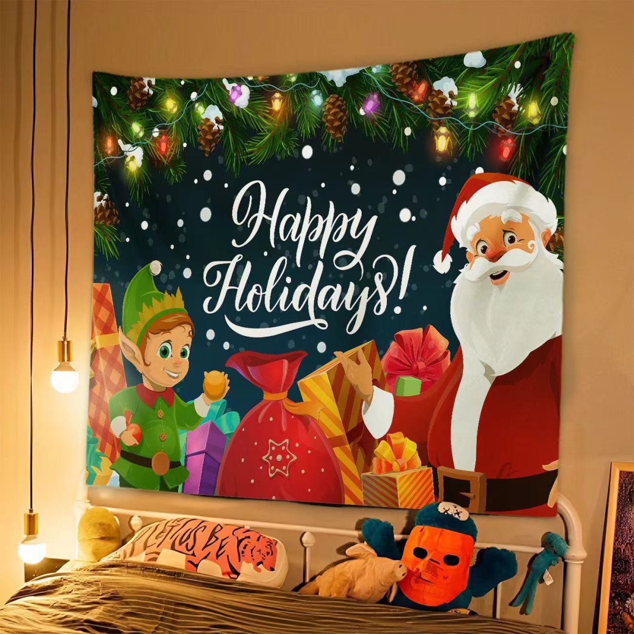 Telo da Parete Natalizio in Poliestere | Arazzo Decorativo Merry Christmas Telo da Parete Natalizio in Poliestere | Arazzo Decorativo Merry Christmas - immagine 8