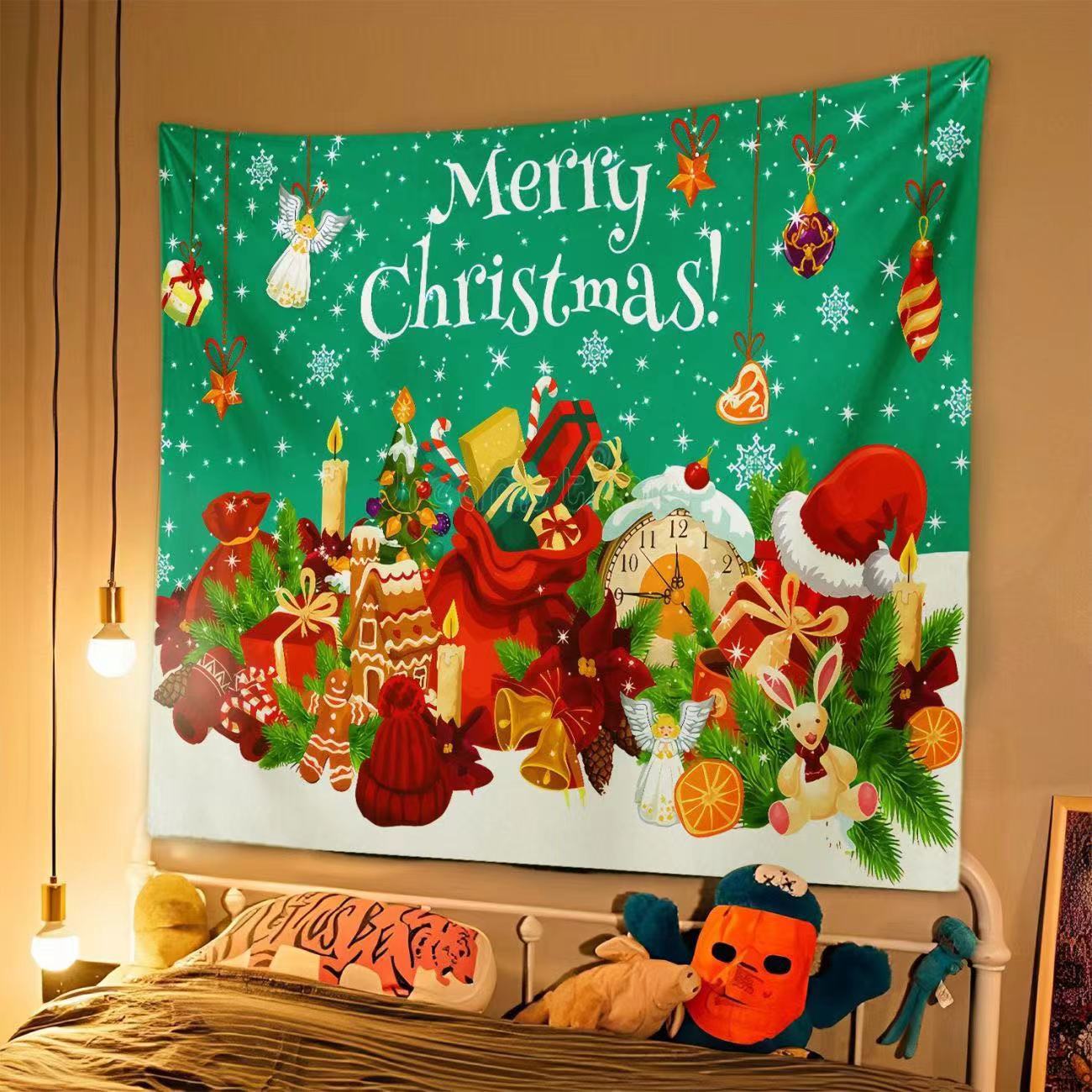 Telo da Parete Natalizio in Poliestere | Arazzo Decorativo Merry Christmas Telo da Parete Natalizio in Poliestere | Arazzo Decorativo Merry Christmas - immagine 12