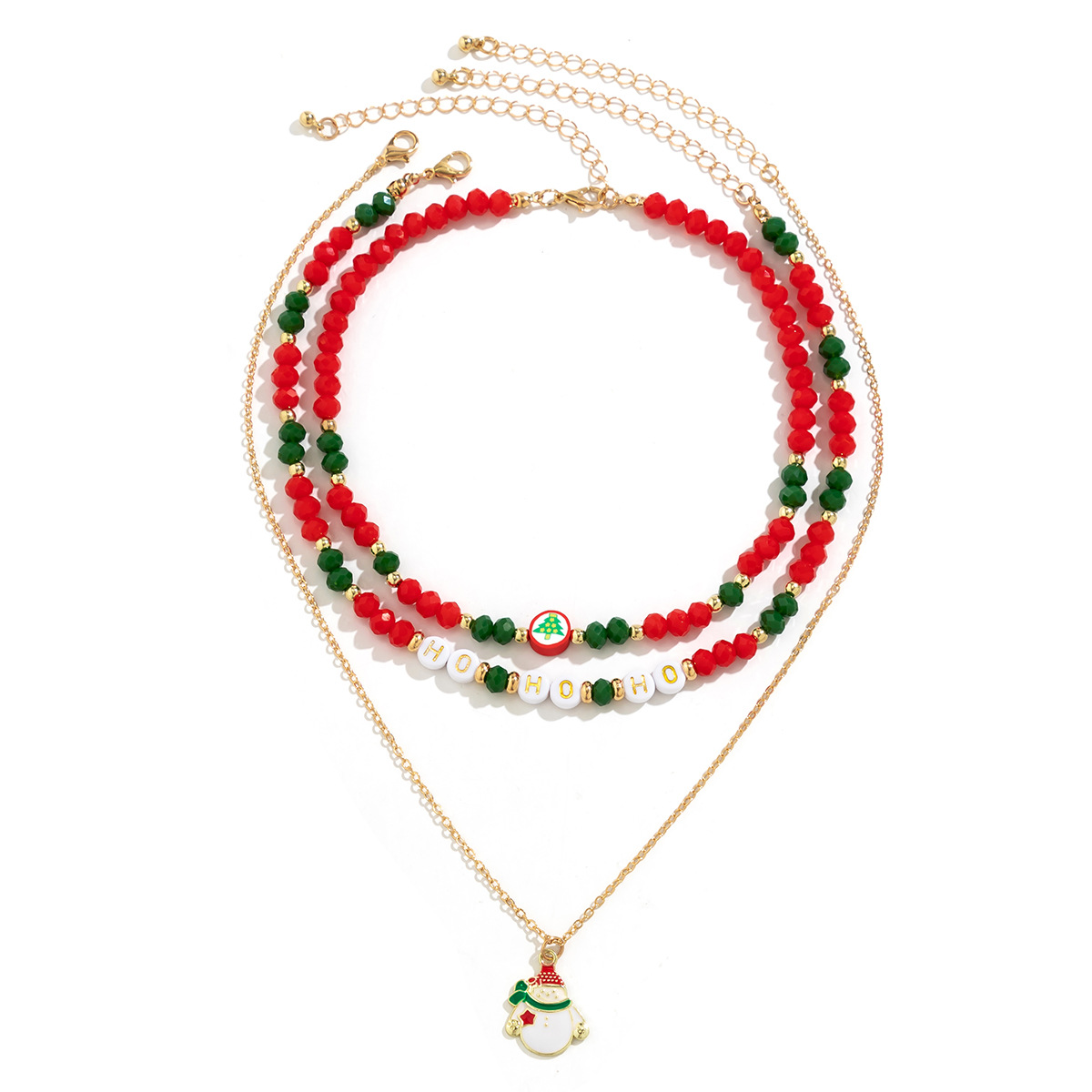 Collana Natalizia a Perline per Donna – Choker Elegante con Cristalli, Ceramica Morbida e Dettagli Dorati Collana Natalizia a Perline per Donna – Choker Elegante con Cristalli, Ceramica Morbida e Dettagli Dorati - immagine 5