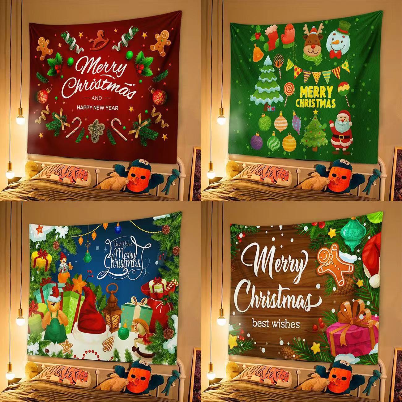 Telo da Parete Natalizio in Poliestere | Arazzo Decorativo Merry Christmas Telo da Parete Natalizio in Poliestere | Arazzo Decorativo Merry Christmas
