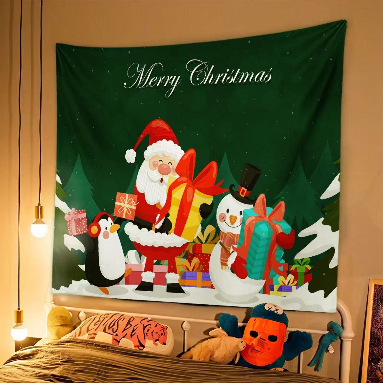 Telo da Parete Natalizio in Poliestere | Arazzo Decorativo Merry Christmas Telo da Parete Natalizio in Poliestere | Arazzo Decorativo Merry Christmas - immagine 4