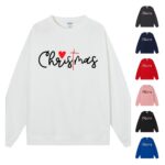 Felpa Natalizia da Donna in Cotone Eco – Stampa Christmas, Vestibilità Comoda, Maniche Lunghe