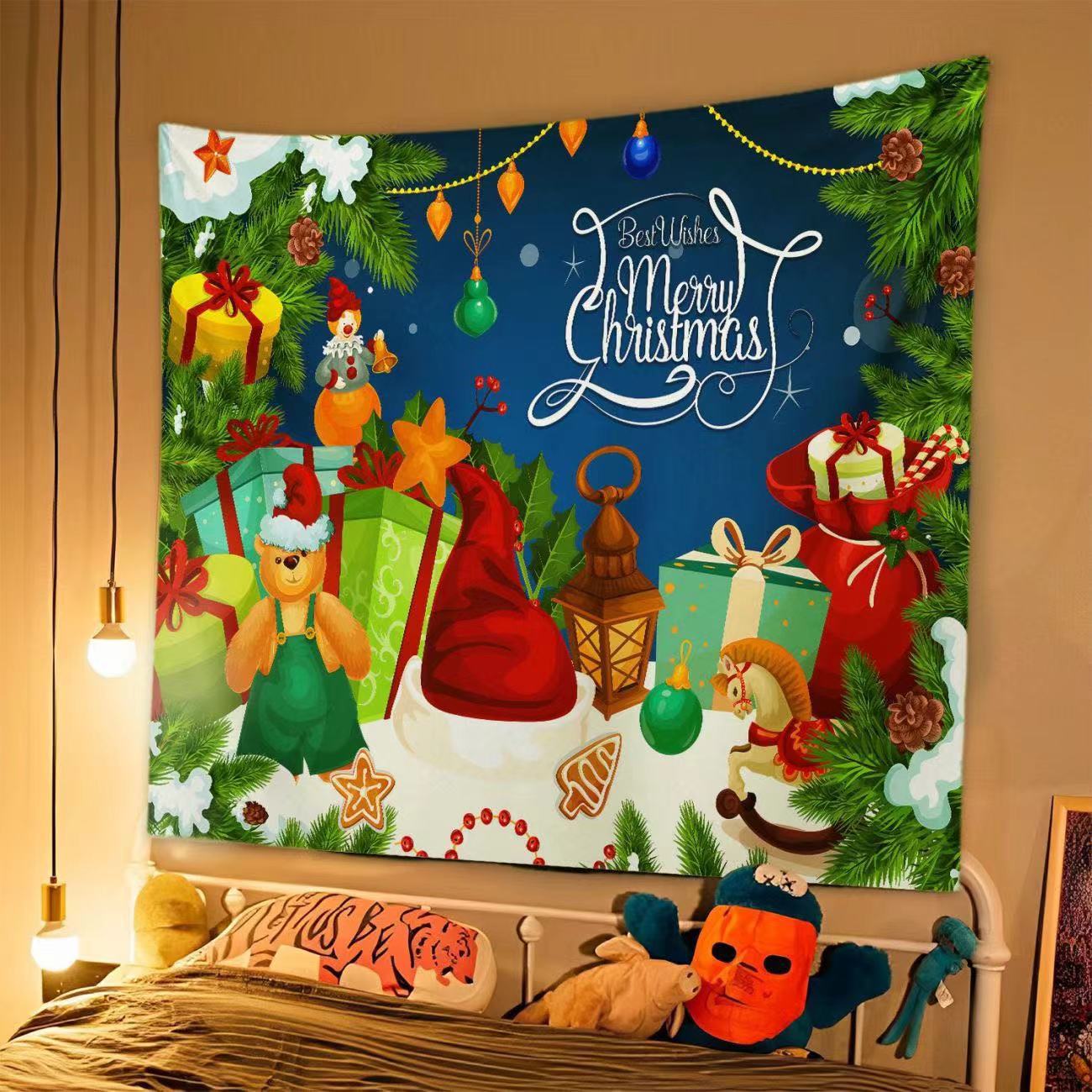 Telo da Parete Natalizio in Poliestere | Arazzo Decorativo Merry Christmas Telo da Parete Natalizio in Poliestere | Arazzo Decorativo Merry Christmas - immagine 15