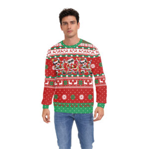 Felpa Natalizia Unisex con Stampa Festiva – Vestibilità Comoda, Maniche Lunghe, Pullover Girocollo
