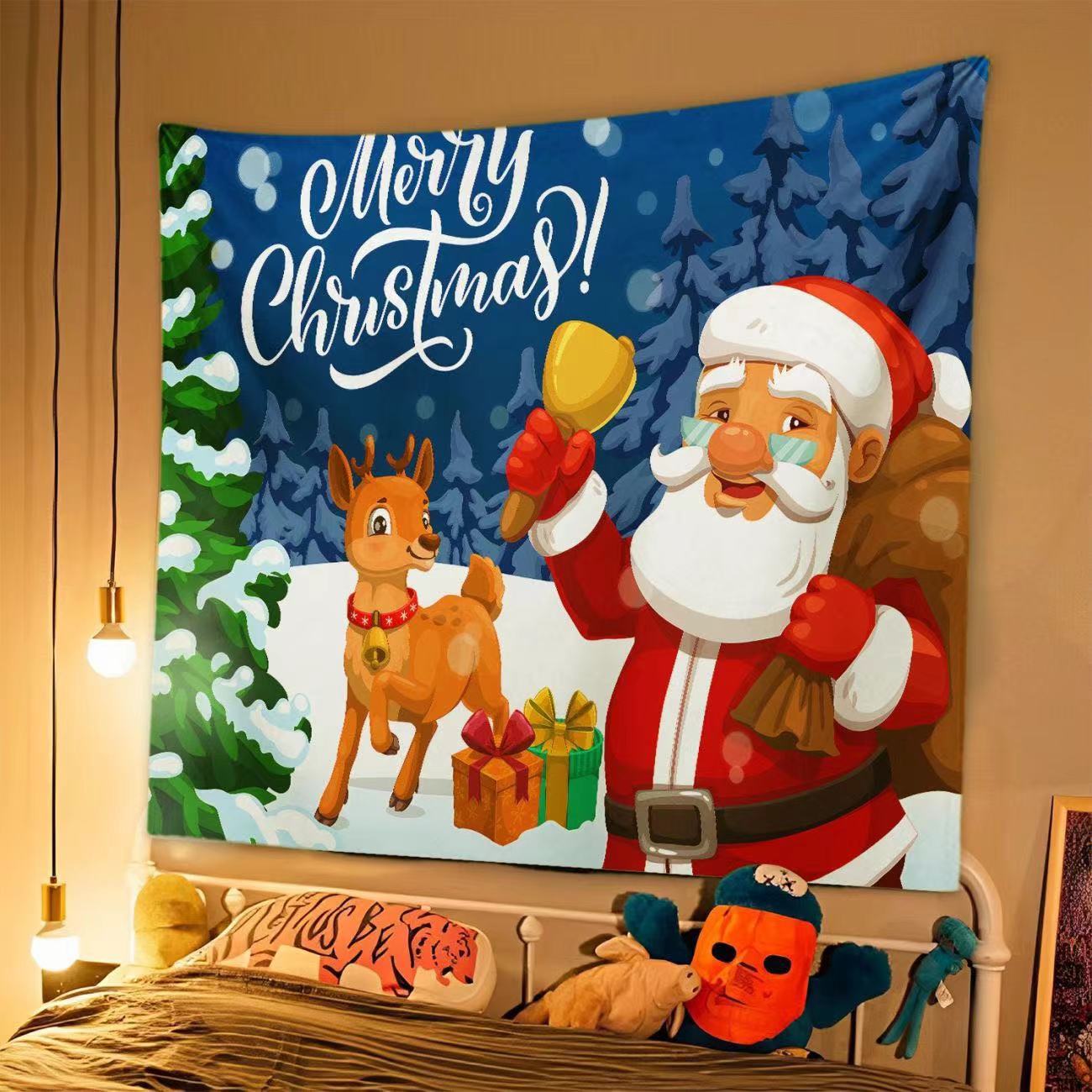 Telo da Parete Natalizio in Poliestere | Arazzo Decorativo Merry Christmas Telo da Parete Natalizio in Poliestere | Arazzo Decorativo Merry Christmas - immagine 7