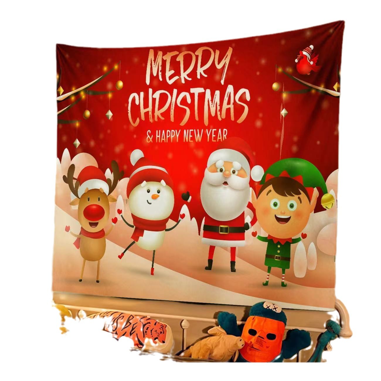Telo da Parete Natalizio in Poliestere | Arazzo Decorativo Merry Christmas Telo da Parete Natalizio in Poliestere | Arazzo Decorativo Merry Christmas - immagine 5